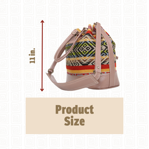 Handbag w/ Cream Leather (Geometric Indigenous Designs)