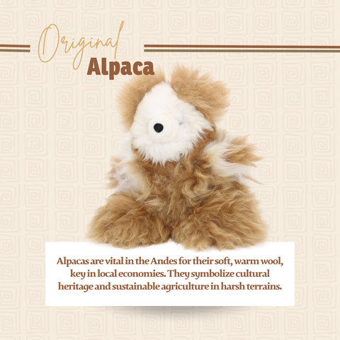 Alpaca Stuffed Bear (White Face Brown Fur)