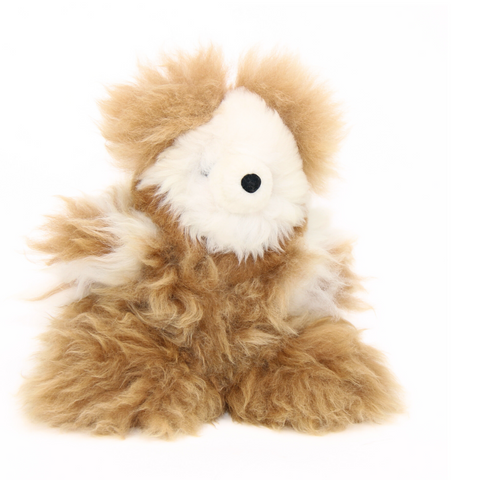 Alpaca Stuffed Bear (White Face Brown Fur)