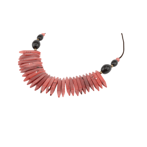 Parallelogram-Shaped Red Tagua Necklace