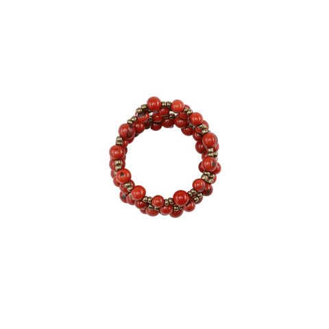 Orange Acai Beads Handmade Bracelet