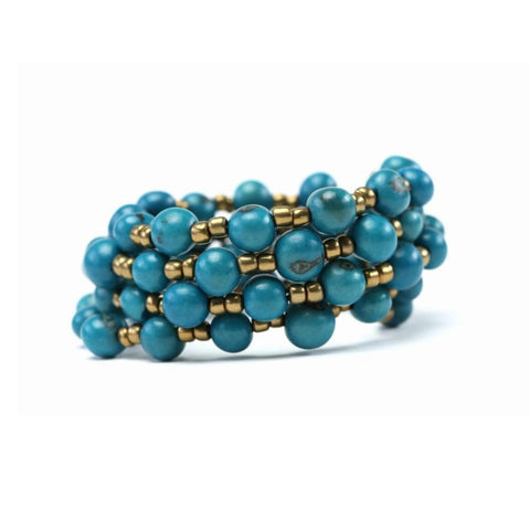 Sustainable Blue Acai Bead Bracelet Handmade by Artisans