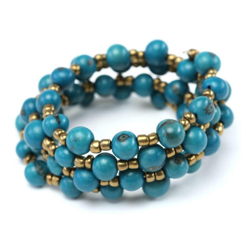 Sustainable Blue Acai Bead Bracelet Handmade by Artisans
