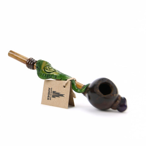 Smoking Pipe w/ Bamboo Stem - Cobra Design