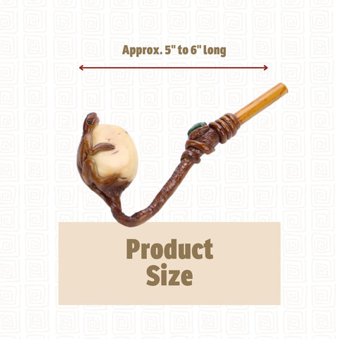 Smoking Pipe w/ Tagua Nut Bowl - Lizard Design