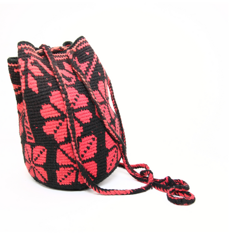 Women’s Tote Bag  Flower Design Red and Black