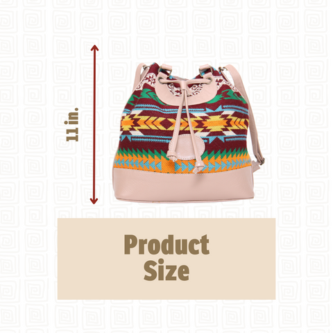 Cream and Multicolor Andean Leather Handbag