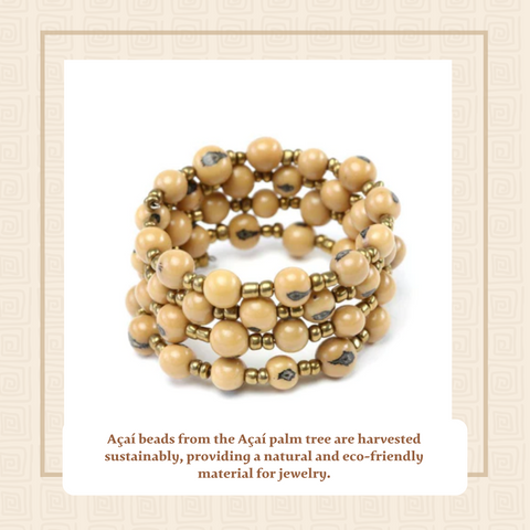 Handcrafted Beige Bracelet with Acai Beads