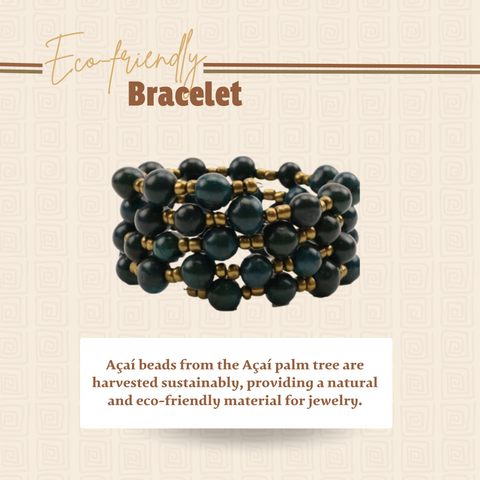 Eco-friendly Dark Blue Acai Bead Bracelet