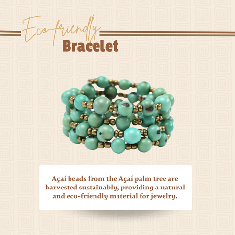 Green Acai Bead Green Bracelet