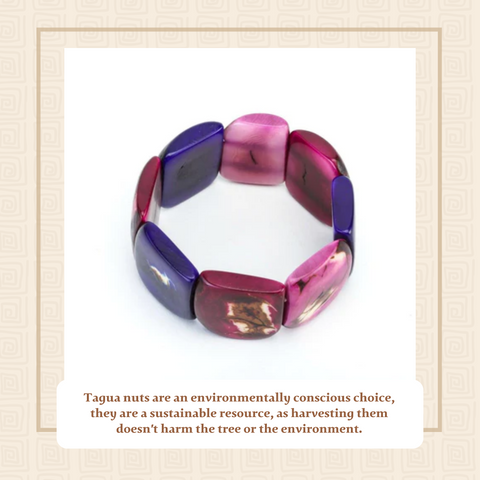 Purple Tagua Bead Bracelet