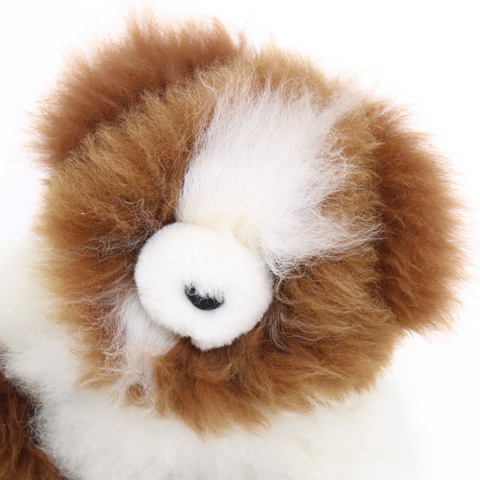 Alpaca Stuffed Bear (Brown Face & White Body)