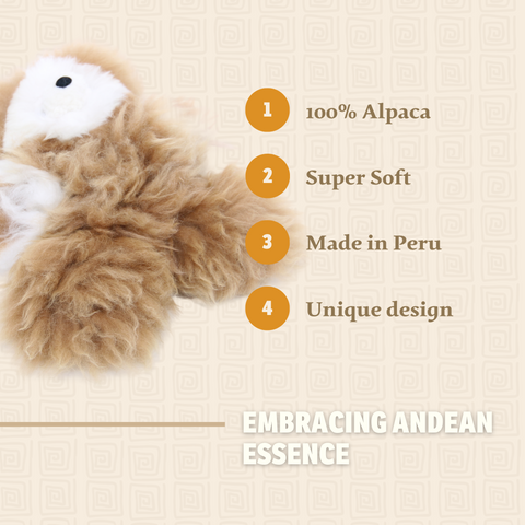 Alpaca Stuffed Bear (White Face Brown Fur)