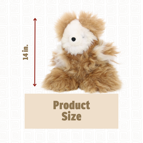 Alpaca Stuffed Bear (White Face Brown Fur)