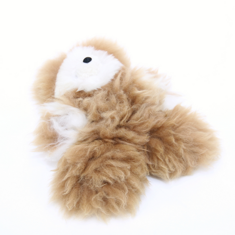 Alpaca Stuffed Bear (White Face Brown Fur)