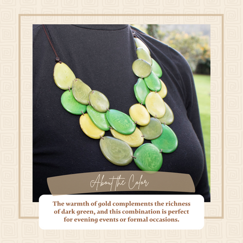 Green Necklace Oval Shaped Petals