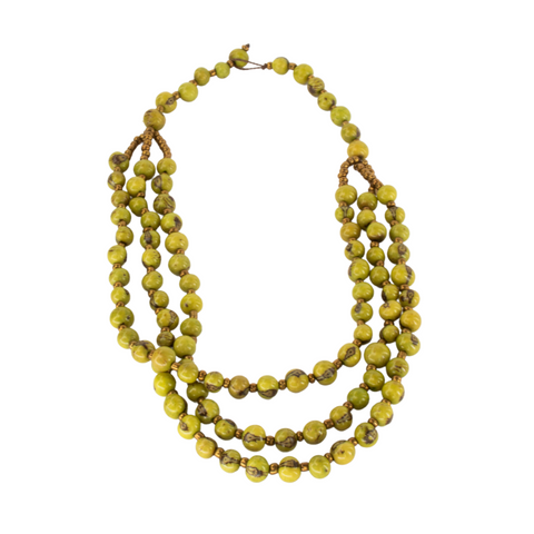 Lime Green Acai Bead Necklace