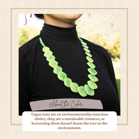Green Rhombus Tagua Necklace