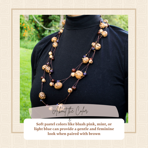 Multi-Layered Dark Brown Acai Beaded Necklace