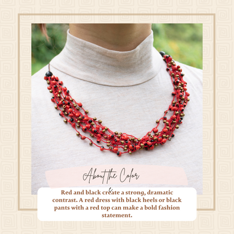 Handcrafted Red Huayruro Bead Necklace