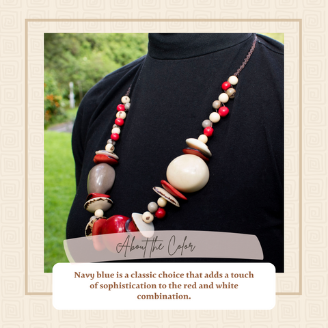 Red and White Tagua Necklace