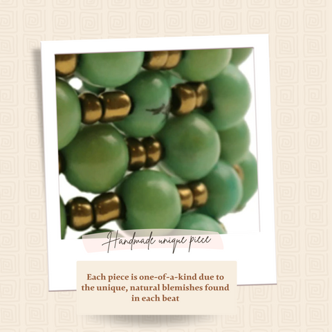 Sustainable Chic: Acai Bead Bracelet in Eye-Catching Lime Green