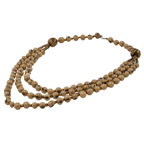 Shine Bright with our Stunning Silver Acai Seed Beaded Necklace - Nature's Jewelry at its Finest!