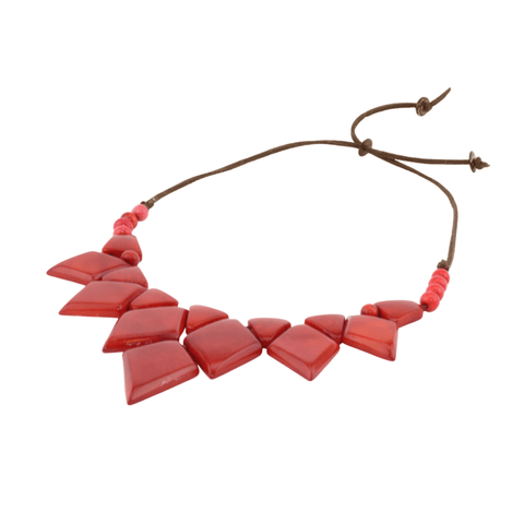 Make a Statement with this Diamond-Shaped Red Necklace