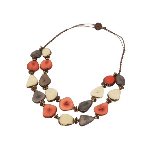 Handcrafted Brown Oval Boho Necklace
