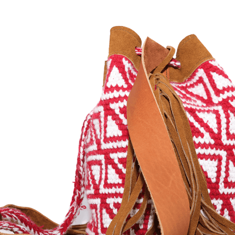 Red Ethnic Shoulder Bag Handmade Bag
