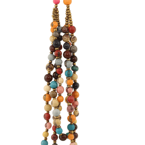 Boho Rainbow: A Vibrant Multi-Colored Acai Beads Necklace