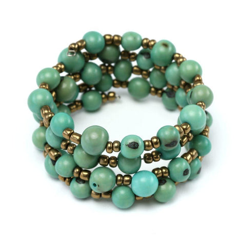 Go Green with our Fashionable Acai Bead Green Bracelet