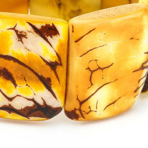 Sustainable and Stylish Yellow Tagua Nut Bracelet