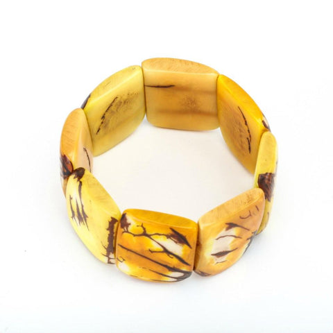 Sustainable and Stylish Yellow Tagua Nut Bracelet