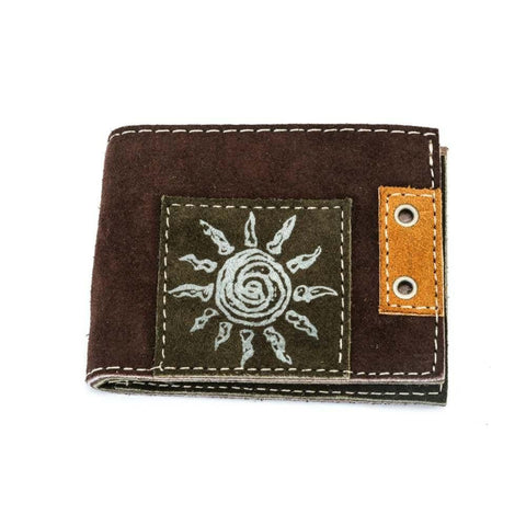 Men's Suede Leather Wallet - Brown Exterior